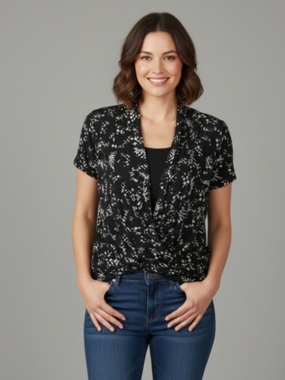 Addition Elle 1X Drape Front Top